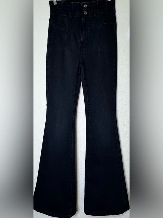 We The Free Denim - Free People We The Free Black High Rise Flare Jeans 29 Retro Bell Bottom Boho